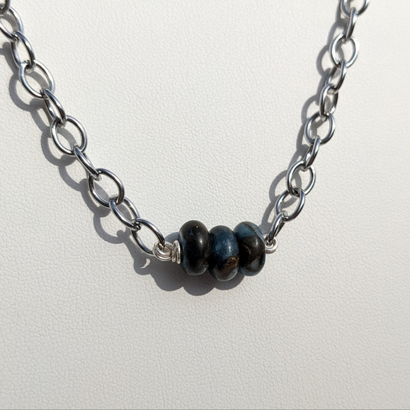 Jasper Stainless Steel Silver Chain Necklace Handmade  Crystals Grounding Unisex - Picture 9 of 13